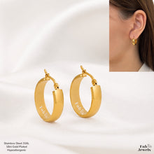 Load image into Gallery viewer, 18ct Gold Plated Stainless Steel 316L Hypoallergenic Hoop Loop Earrings