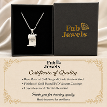 Load image into Gallery viewer, Stainless Steel 316L 18ct Gold Plated Engraved Inhobbok Pa Scroll Pendant with Necklace