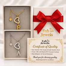 Load image into Gallery viewer, Stainless Steel 316L Drop Necklace with Personalised Initial and Heart