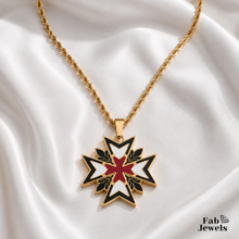 Load image into Gallery viewer, 18ct Gold Plated on Stainless Steel 316L Knights of Malta Collection Pendant Necklace