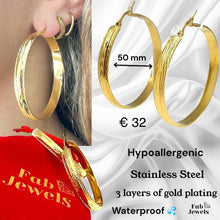 Load image into Gallery viewer, Highest Quality Gold Plated Stainless Steel Hypoallergenic Hoop Loop Earrings Waterproof