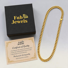 Load image into Gallery viewer, Fab Signiture Cuban Link 7 mm Necklace 18ct Gold Plated Stainless Steel 316L Waterproof