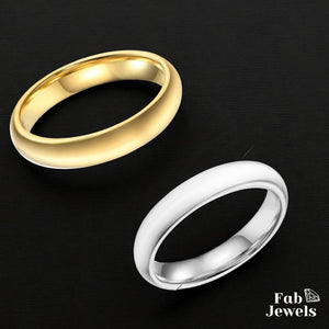 Stainless Steel 316L 18ct Gold Plated Wedding Band Ring Waterproof