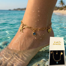 Load image into Gallery viewer, Stainless Steel Waterproof Personalised Anklet Initial Birthstone Gold / Silver