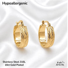 Load image into Gallery viewer, 18ct Gold Plated Stainless Steel 316L Hypoallergenic Hoop Loop Traditional Earrings