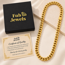 Load image into Gallery viewer, Fab Signiture Cuban Link 10 mm Necklace 18ct Gold Plated Stainless Steel 316L Waterproof
