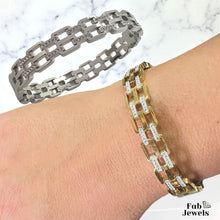 Load image into Gallery viewer, 18ct Yellow Gold Plated Stainless Steel Stylish Bangle with Cubic Zirconia