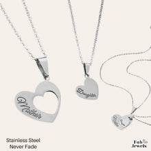 Load image into Gallery viewer, Stainless Steel Mother-Daughter Set of 2 Interlocking Heart Necklaces