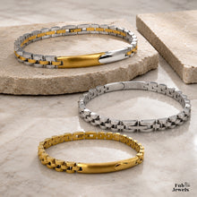 Load image into Gallery viewer, Stainless Steel 316L Silver / 18ct Yellow Gold Plated / Two Tone Caliber Bracelet