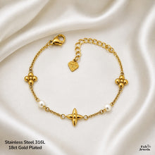 Load image into Gallery viewer, Stainless Steel 316L Waterproof 18ct Gold Plated Flower Bracelet