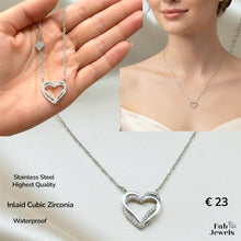 Load image into Gallery viewer, Gold Plated Stainless Steel Necklace with Heart Pendant