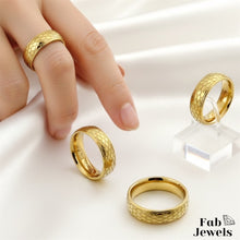 Load image into Gallery viewer, Stainless Steel Waterproof 18ct Gold Plated Ring Snake Effect