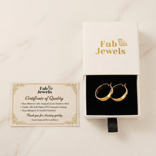 Load image into Gallery viewer, 18ct Gold Plated Stainless Steel 316L Hypoallergenic Hoop Loop Earrings