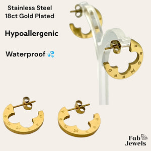 Stainless Steel Hypoallergenic Clover Hoop Earrings Waterproof