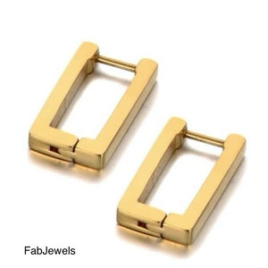 Stainless Steel Rectangular Unique Silver Yellow Gold Rose Gold Earrings
