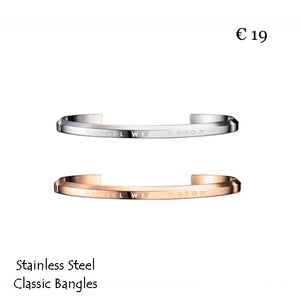 Rose Gold Plated or Silver on Stainless Steel Classic Cuff Bracelet.