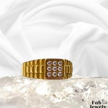 Load image into Gallery viewer, 18ct Gold Plated Stainless Steel Waterproof Stylish Ring with CZ