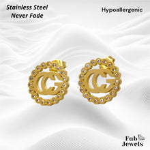Load image into Gallery viewer, Stainless Steel Stylish Hypoallergenic Stud Earrings Yellow Gold Plated