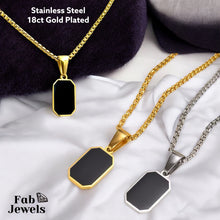 Load image into Gallery viewer, Stainless Steel Stylish Men&#39;s Black Onyx Pendant and Necklace