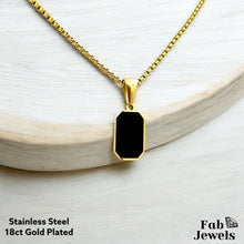 Load image into Gallery viewer, Stainless Steel Stylish Men&#39;s Black Onyx Pendant and Necklace