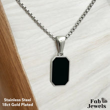 Load image into Gallery viewer, Stainless Steel Stylish Men&#39;s Black Onyx Pendant and Necklace