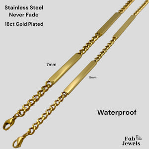 High Quality 18ct Gold Finish on Stainless Steel Waterproof Stylish Bracelet ‘Tal-Bicca’