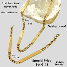 Load image into Gallery viewer, High Quality 18ct Gold Finish on Stainless Steel Waterproof Stylish Set ‘Tal-Bicca’