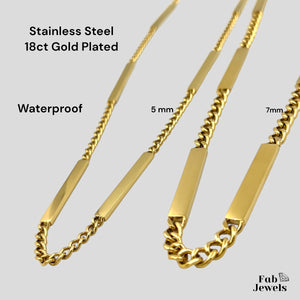 High Quality 18ct Gold Finish on Stainless Steel Waterproof Stylish Necklace ‘Tal-Bicca’