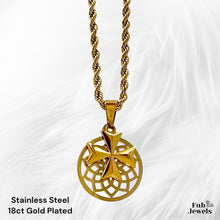 Load image into Gallery viewer, 18ct Gold Plated on Stainless Steel Maltese Cross Pendant Inc. Rope Chain