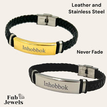 Load image into Gallery viewer, Genuine Leather and Stainless Steel Inhobbok Bracelet Valentine Gift