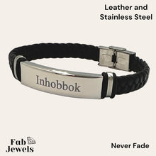 Load image into Gallery viewer, Genuine Leather and Stainless Steel Inhobbok Bracelet Valentine Gift