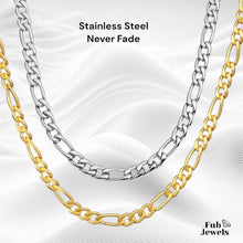 Load image into Gallery viewer, 18ct Gold Plated on Stainless Steel 5mm Figaro Chain Necklace