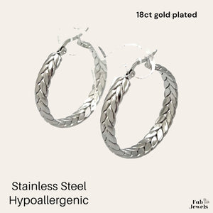 Stainless Steel Hypoallergenic Stylish Hoop Earrings