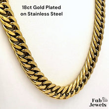 Load image into Gallery viewer, 18ct Gold Plated Stainless Steel 11mm Cuban Set Necklace and Matching Bracelet