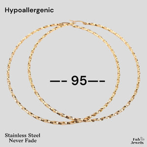 Stainless Steel Hypoallergenic Large Hoop Earrings