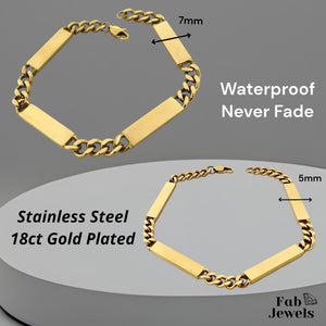 High Quality 18ct Gold Finish on Stainless Steel Waterproof Stylish Bracelet ‘Tal-Bicca’