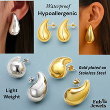 Load image into Gallery viewer, Gold Plated Stainless Steel Hypoallergenic Drop Earrings