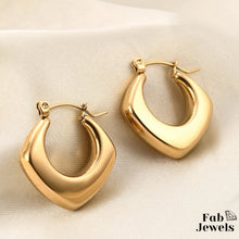 Load image into Gallery viewer, Gold Plated Stainless Steel Hypoallergenic Hoop Modern Earrings