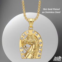 Load image into Gallery viewer, Stainless Steel 316L Lucky Horse Pendant and Necklace
