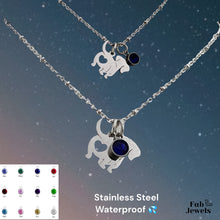 Load image into Gallery viewer, Stainless Steel Dog Heart Pendant with Personalised Birthstone Inc. Necklace
