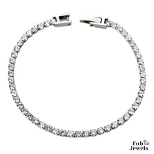 Load image into Gallery viewer, 18ct Gold Plated Stainless Steel Black and Clear Cubic Zirconias Tennis Bracelet