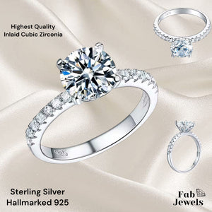 Highest Quality Sterling Silver  Waterproof Solitaire Ring