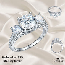 Load image into Gallery viewer, Highest Quality Hallmarked Sterling Silver Trilogy Waterproof Ring