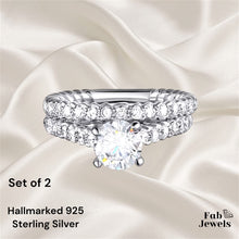 Load image into Gallery viewer, Highest Quality Hallmarked Sterling Silver 925 2 in 1 Set Ring Waterproof