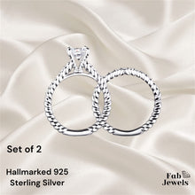 Load image into Gallery viewer, Highest Quality Hallmarked Sterling Silver 925 2 in 1 Set Ring Waterproof