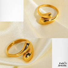 Load image into Gallery viewer, Stainless Steel Yellow Gold Plated 2 Tone Adjustable Ring Waterproof