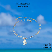 Load image into Gallery viewer, Stainless Steel 316L Snake Charm Anklet Ankle Chain Yellow Gold Plated Silver Waterproof