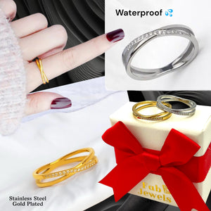 18 ct Gold Plated Stainless Steel WaterProof Dainty Ring