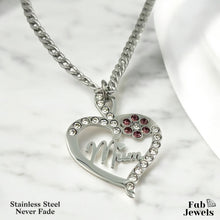 Load image into Gallery viewer, 18ct Gold Plated on Stainless Steel Mum Nanna Pendant with Sparkling Cubic Zirconia Necklace Included