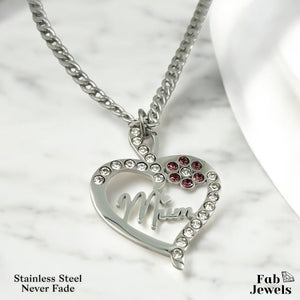 18ct Gold Plated on Stainless Steel Mum Nanna Pendant with Sparkling Cubic Zirconia Necklace Included